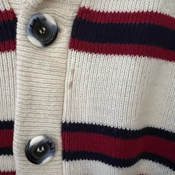 Vintage 1970s Shawl Collar Striped Belted Cowichan Wrap Sweater Cardigan - Picture 11 of 12